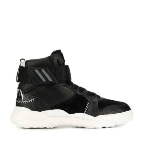 VALENTINO 華倫天奴 男士 鞋靴 21春夏 黑色高幫白底小牛皮運(yùn)動(dòng)鞋 男士休閑運(yùn)動(dòng)鞋