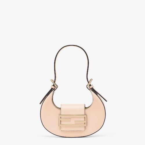  FENDI芬迪 22年秋冬 女士 手提包 淺粉色皮革迷你手袋 8BS06_AIWF14N1