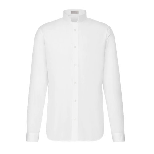 DIOR/迪奧 白棉府綢  男士長(zhǎng)袖反領(lǐng)襯衫733C516A1581_C001