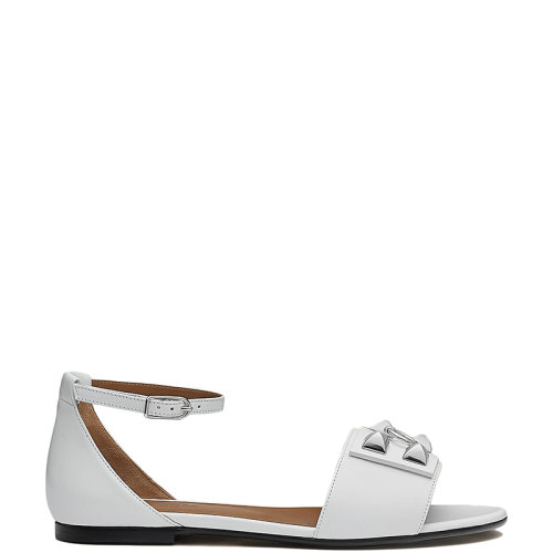 HERMES/愛馬仕 22年秋冬新款 Désirée系列 女士白色小牛皮飾鉚釘涼鞋H212023Z90360