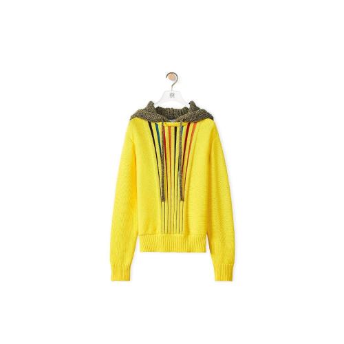  LOEWE羅意威 22年秋冬 男士 衛(wèi)衣 Multi-colour knit hoodie in cotton H664Y14K37-8187