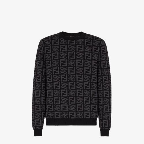  FENDI芬迪 22年秋冬 男士 針織衫 拼色羊毛套頭衫 FZX009AI35F05HY