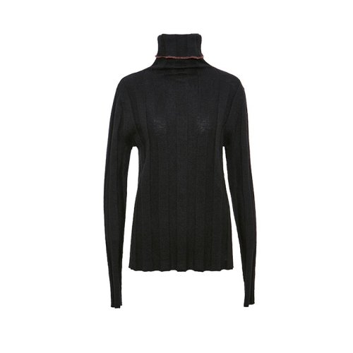 SHOKAY/繡嘉 冬日 溫暖輕薄打底高山流水立領(lǐng)條紋套衫女士針織衫/毛衣