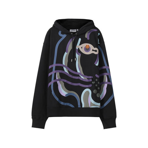 KENZO/高田賢三 男士棉質加絨款寬松版K-Tiger連帽衛(wèi)衣運動衫小虎頭刺繡 FC5 5SW558 4MO