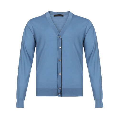 PRADA/普拉達(dá) 男士針織衫/毛衣 男士初剪羊毛V領(lǐng)針織開(kāi)衫 UMC310 1JLG