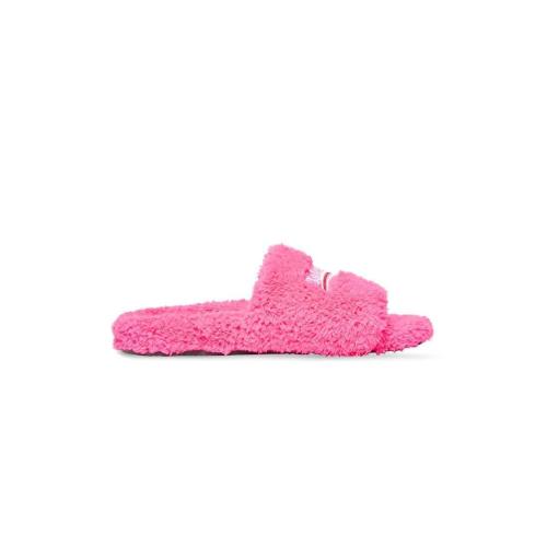  BALENCIAGA巴黎世家 22年秋冬 女士 平底涼鞋 Womens Furry Slide Sandal in Bright Pink 6542