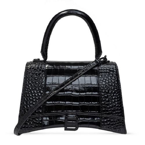  Balenciaga/巴黎世家 女士黑色皮革手提包沙漏包 6196681LR671000 PLSX