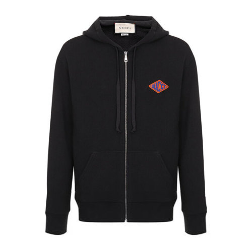 GUCCI/古馳  經(jīng)典黑色 虎頭圖案 棉質(zhì) 連帽拉鏈 男士衛(wèi)衣 519681 X9V49 1286