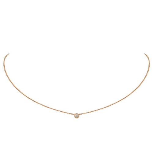 CARTIER/卡地亞 DIAMANTS LéGERS超小號18K金玫瑰金鉆石項鏈 B7224516