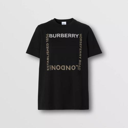  BURBERRY 22年秋冬 女士 Horseferry 方形印花棉質(zhì) T 恤衫 80560481