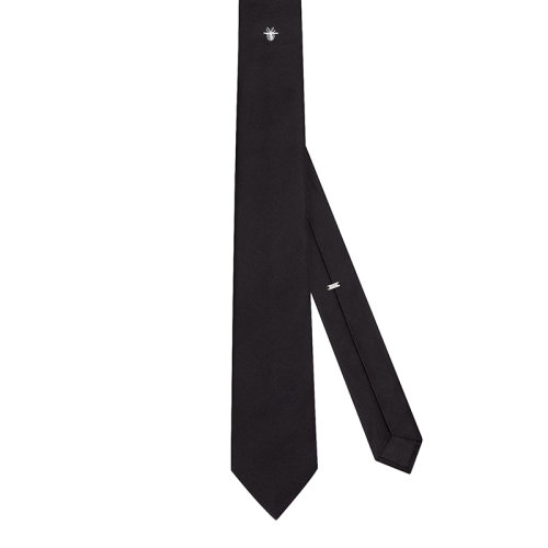 DIOR/迪奧 22年春夏新款 黑色桑蠶絲小蜜蜂圖案領(lǐng)帶01C1046A0272_C980