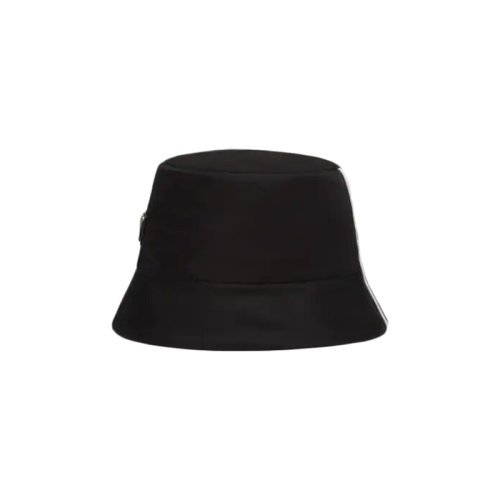 PRADA/普拉達(dá) 22年早春新款 Adidas聯(lián)名系列 男女同款黑色再生尼龍面料飾皮革條紋漁夫帽2HC137_1WQ8_F0002