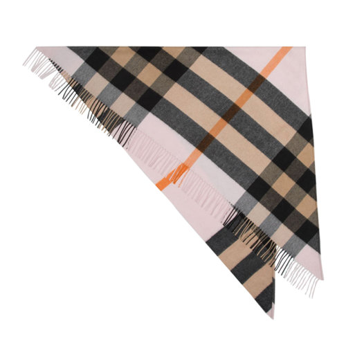 BURBERRY/博柏利 女士拼色格紋羊絨時尚保暖披肩三角巾圍巾圍脖 多色可選