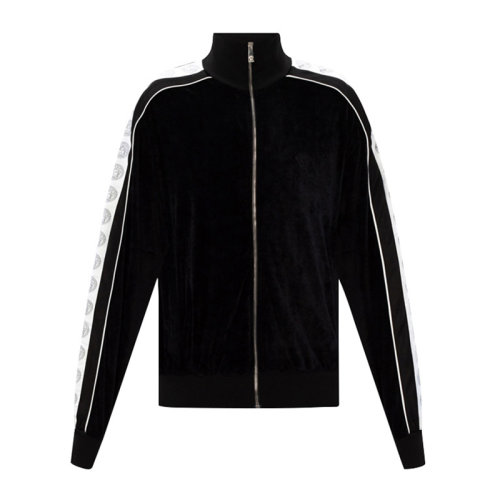 VERSACE/范思哲 男士黑色粘膠纖維聚酰胺纖維混紡絲絨面料經(jīng)典美杜莎頭像印花裝飾復(fù)古運(yùn)動(dòng)服外套夾克 A86886-A234742-A1008