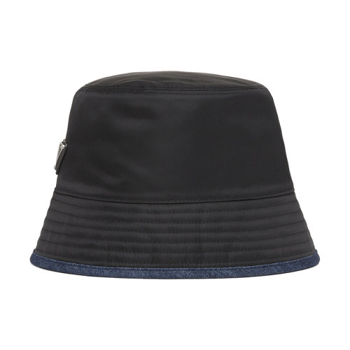PRADA/普拉達(dá)  女士黑藍(lán)色尼龍漁夫帽1HC137_2DMW_F0D9M