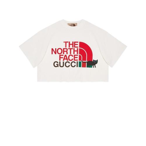  GUCCI古馳 22年秋冬 女士 The North Face x Gucci聯(lián)名系列短款T恤 672487 XJDTH 9095