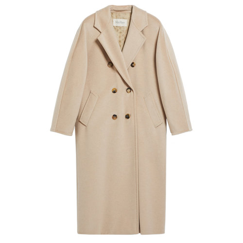 MaxMara/麥絲瑪拉 22年秋冬新款 MADAME系列 女士沙色高級(jí)定制明線飾面初剪羊毛大衣1018012906032