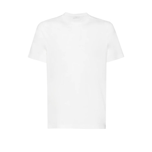 PRADA/普拉達(dá) 22年春夏新款 男士白色棉質(zhì)混紡彈力面料圓領(lǐng)短袖T恤UJM564_710_F0009_S_092