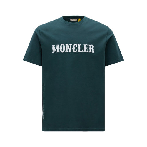 Moncler/蒙克萊 22年秋冬新款 Maya 70系列FRGMT藤原浩特別款 男女同款深綠色純棉短袖T恤H209U8C00001M2350850