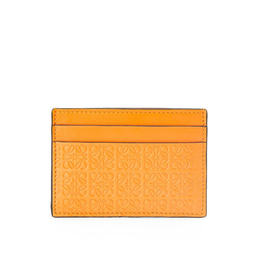 LOEWE/羅意威 22新款Repeat系列 女士橘色徽標(biāo)壓花小牛皮卡包C499322X03-9130