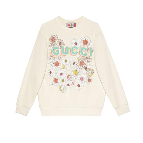  GUCCI古馳 22年秋冬 女士 Gucci Lovelight系列棉質(zhì)印花毛衣 706121 XJEQL 9150