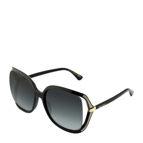 Jimmy Choo/周仰杰 吉米周 簡(jiǎn)約 復(fù)古 方形 大框 女士 太陽(yáng)鏡 閃亮 鏤空 鏡框 墨鏡 眼鏡 TILDA/G/S 60mm Jimmy Choo 周仰杰