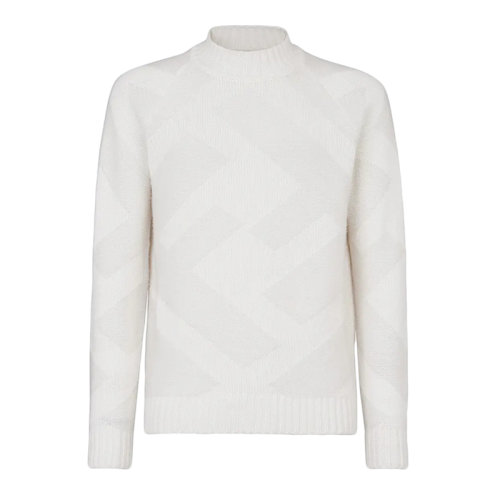 FENDI/芬迪  男士白色羊絨高領長袖毛衣FZY496AH2YF0U69