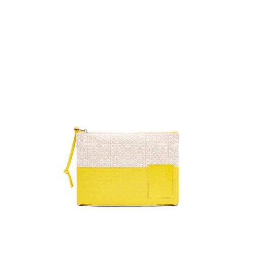  LOEWE羅意威 22年秋冬 女士 手拿包 Oblong pouch in jacquard and calfskin C630C63X03-2890