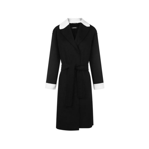  MaxMara/麥絲瑪拉 女士黑色羊毛大衣 ADA-013 PLFSX