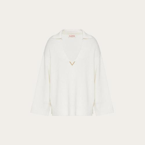  VALENTINO華倫天奴 22年秋冬 女士 針織衫 PULL V GOLD EN CACHEMIRE 1B3KC37M7EQA03