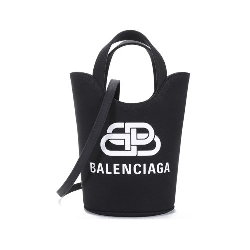 Balenciaga/巴黎世家 女士 女包 黑色織物單肩包斜挎包水桶包 6199792HH131090