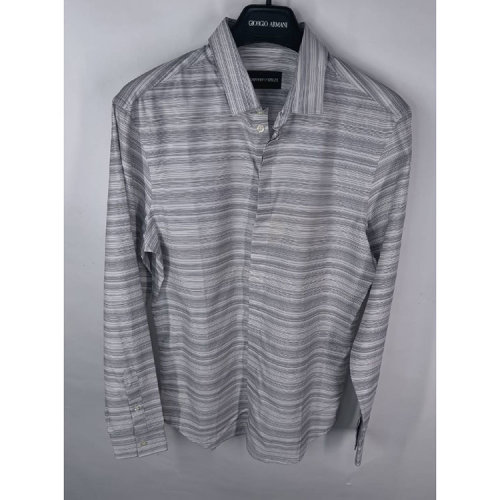 Emporio Armani/安普里奧阿瑪尼白色條紋男士長袖襯衫R1CF2TR159C010