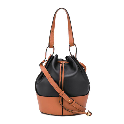 LOEWE/羅意威 女士黑色拼接色牛皮單肩包手提包