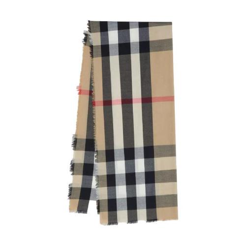  BURBERRY 22年秋冬 女士 輕盈格紋羊絨圍巾 80245001