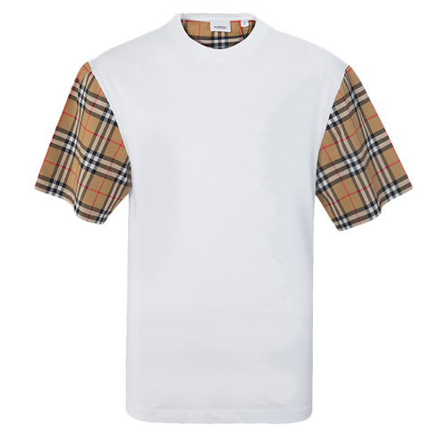 BURBERRY/博柏利 vintage經(jīng)典格子拼接 男士短袖T恤 情侶款8014896 bx