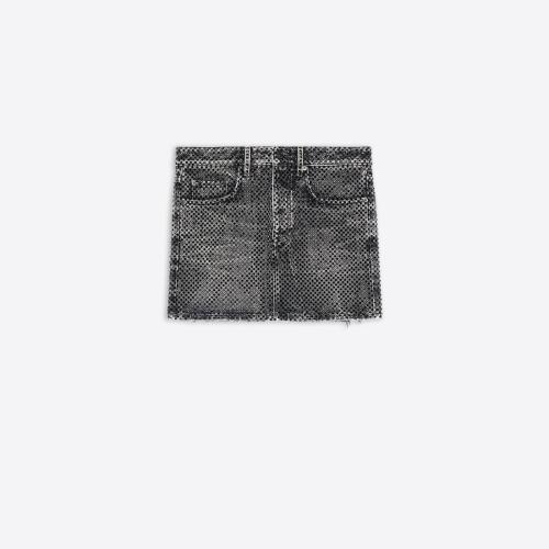  BALENCIAGA巴黎世家 22年春夏 女士 半身裙 Womens Low Waist Mini Skirt With Rhinestones  i