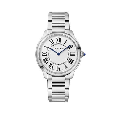 CARTIER/卡地亞 22年秋冬新款 七夕Rond系列 男女同款白色表盤石英機芯精鋼表殼表帶腕表36毫米WSRN0034