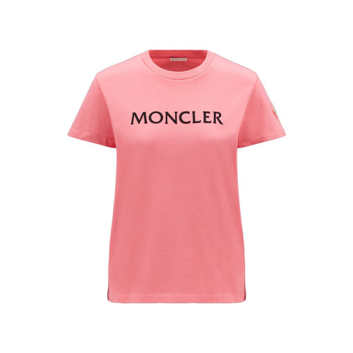 Moncler/蒙克萊 22年秋冬新款 女士珊瑚粉色純棉徽標圖形短袖T恤H20938C00012829HP539