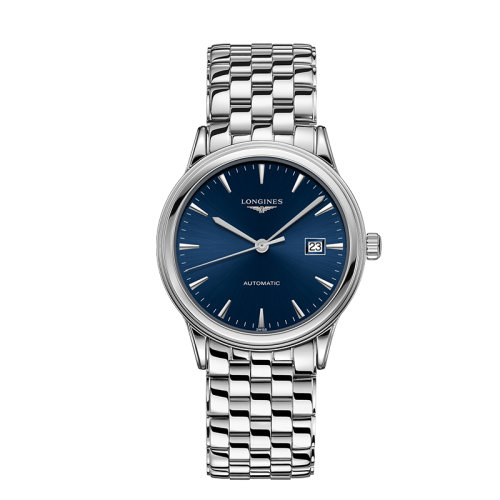 LONGINES/浪琴  軍旗系列精鋼自動(dòng)機(jī)械藍(lán)色表盤男士腕表40毫米 L4.984.4.92.6