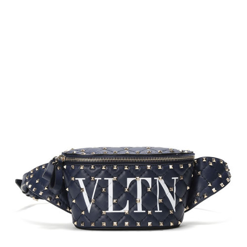 Valentino/華倫天奴 女士純色羊皮經(jīng)典字母徽標(biāo)印花鉚釘裝飾拉鏈開合單肩包胸包腰包女包 RW2B0B46-XQC 多色可選