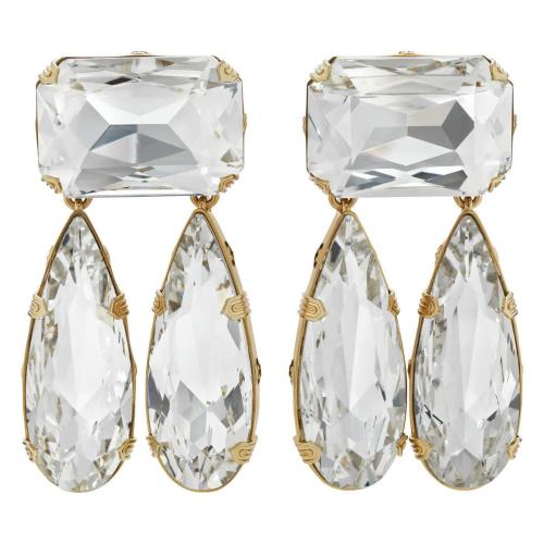  GUCCI古馳 22年秋冬 女士 互扣式雙G水晶耳環(huán) 716174 J1D50 8031