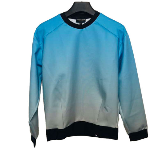 Emporio Armani/安普里奧阿瑪尼男士長袖T恤漸變藍(lán)(瑕疵折扣）