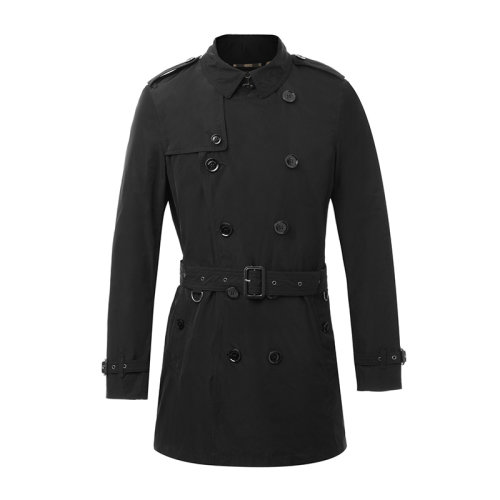 BURBERRY/博柏利 男士黑色聚酯纖維風(fēng)衣(附腰帶) 3801150