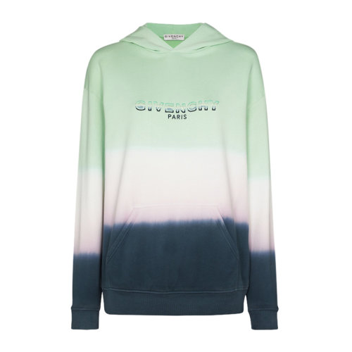 Givenchy/紀梵希 女士拼色棉質(zhì)經(jīng)典字母徽標印花裝飾漸變效果長袖上衣衛(wèi)衣運動衫套頭衫連帽衫 BWJ01C3Z3S-997