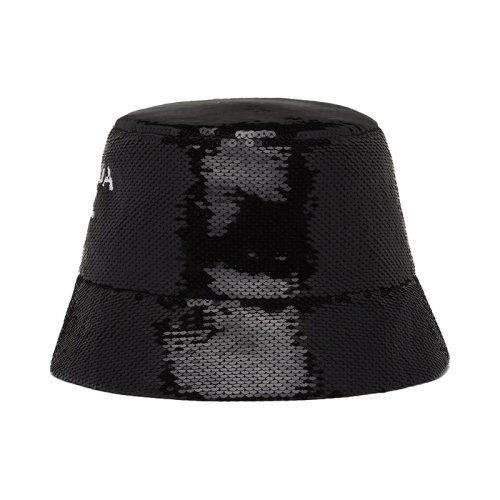 PRADA/普拉達  男士黑色亮片飾面漁夫帽2HC137_959_F0002