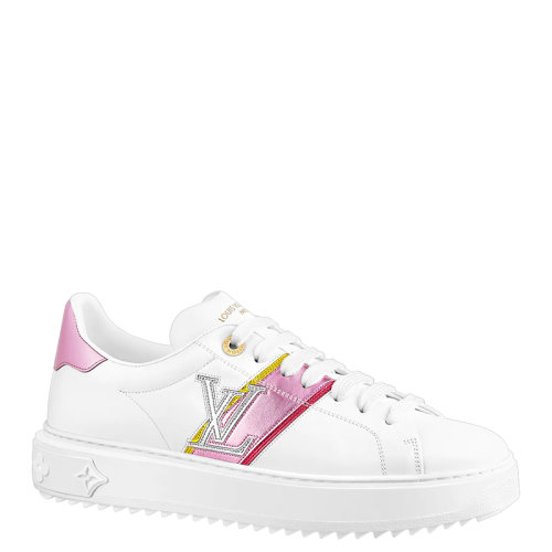 Louis Vuitton/路易威登 22年早春新款 TIME OUT系列 女士粉色小牛皮運動鞋1A9Q1K