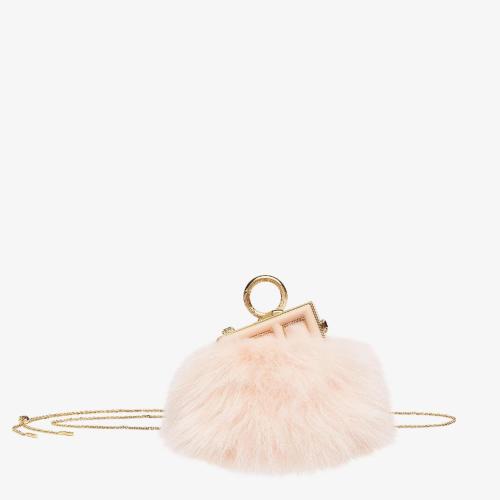  FENDI芬迪 22年秋冬 女士 掛飾 粉紅色皮草吊飾 7AS051AL9EF1INH