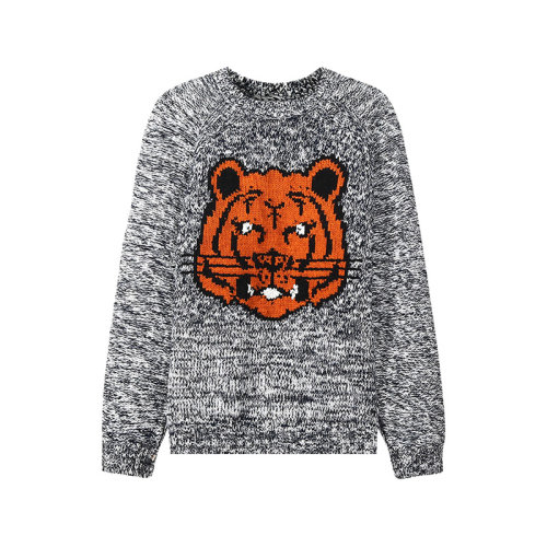 KENZO/高田賢三 男士針織衫/毛衣 男士棉質(zhì)K-Tige寬松版雙面保暖圓領(lǐng)針織毛衣 5PU632 3TD