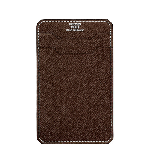 HERMES/愛馬仕 City 3CC系列 女士巧克力色小牛皮徽標(biāo)卡片夾H073732CA47