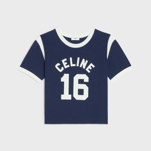  CELINE賽琳思琳 22年秋冬 女士 短袖T恤 CELINE 16棉質(zhì)平紋針織寬松版型T恤 2X54B671Q.07OW
